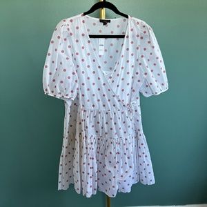 NEVER BEEN WORN- J Crew white polka dot dress